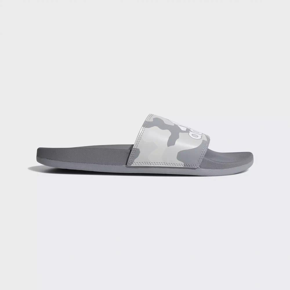 Adidas Adilette Cloudfoam Plus Graphic Chanclas Grises Para Hombre (MX-41654)